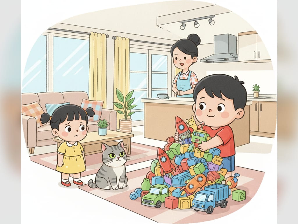 Bé Bi học chia sẻ