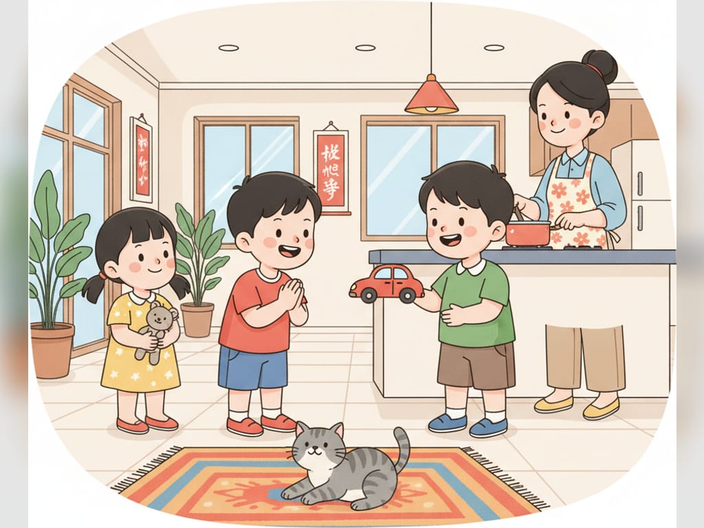 Bé Bi nói cảm ơn và xin lỗi