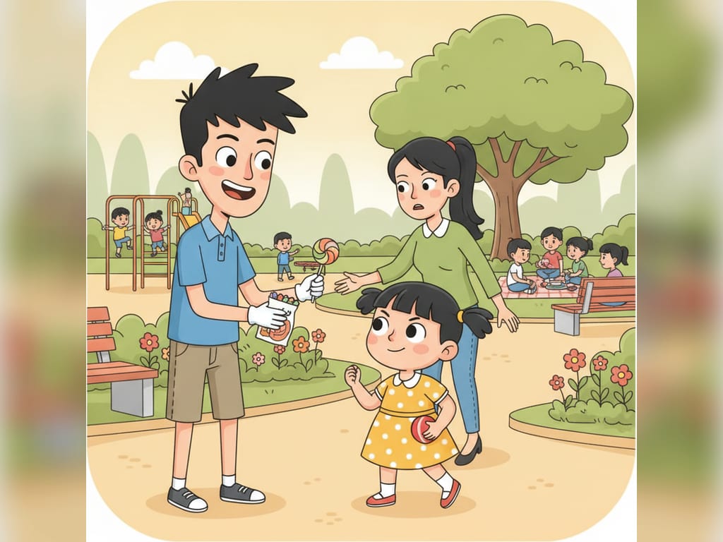Bé Na và người lạ